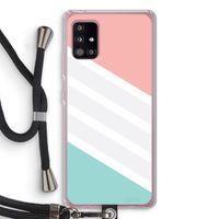 Strepen pastel: Samsung Galaxy A51 5G Transparant Hoesje met koord
