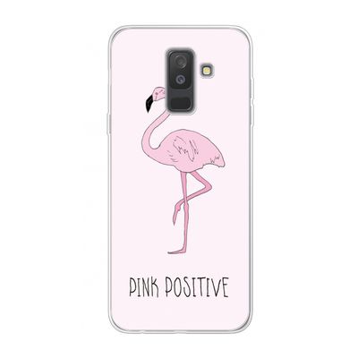 Pink positive: Samsung Galaxy A6 Plus (2018) Transparant Hoesje