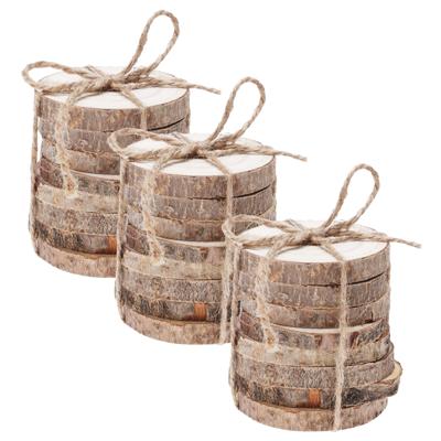 Onderzetters - bruin - 24x - 8 cm - hout - onderleggers - coasters