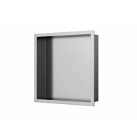 Inbouwnis Luca Sanitair 30x30x6,5 cm RVS Geborsteld Nikkel Luca Sanitair