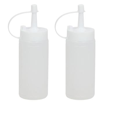 Doseerfles/sausfles transparant - 2x - met schenktuit - 146 ml - H13.50