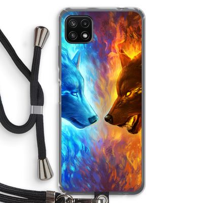 Fire & Ice: Samsung Galaxy A22 5G Transparant Hoesje met koord