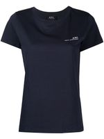 A.P.C. t-shirt à logo imprimé - Bleu