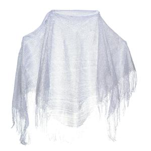 Verkleed visnet poncho/omslagdoek/stola - Dames - Zilver - Carnaval party kleding