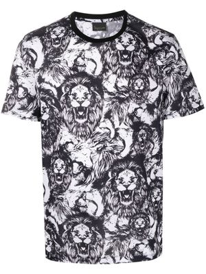 Billionaire t-shirt en coton à imprimé lion - Blanc