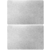 Rechthoekige placemat zilver met glitters 43,5 x 28,5 cm - Placemats