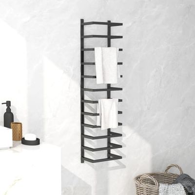 VidaXL Handdoekenrek 24x12x96 cm staal zwart