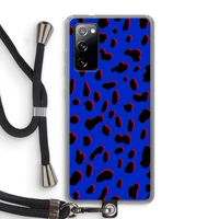 Blue Leopard: Samsung Galaxy S20 FE / S20 FE 5G Transparant Hoesje met koord