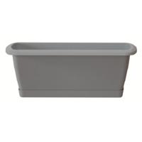 Prosperplast Plantenbak Respana - grijs- met onderzetter - 39 x 18 cm - bloembak