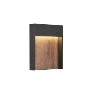 SLV FLATT Antraciet / bruin wandlamp