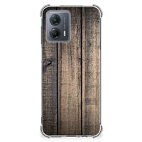 Motorola Moto G53 Stevig Telefoonhoesje Steigerhout - thumbnail