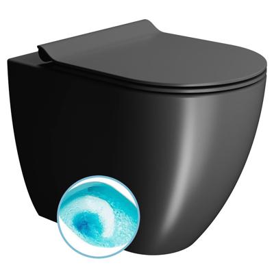 Toilet Closet Swirlflush S-Trap/P-Trap Sapho Pura 36x55 Mat Zwart