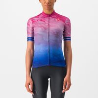 Castelli Marmo fietsshirt korte mouw rood/blauw dames S