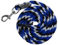 Halstertouw mustang karabijn haak royaalblauwzwartwit