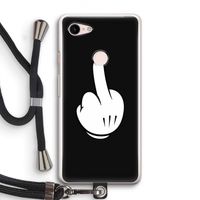 Middle finger black: Pixel 3 Transparant Hoesje met koord