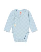 HEMA Newborn meegroei overslagromper rib blokken lichtblauw (lichtblauw)