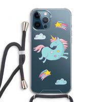 Vliegende eenhoorn: iPhone 12 Pro Transparant Hoesje met koord
