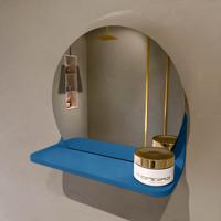 MONDIAZ SPOT spiegel rond 30cm met Spiegelplanchet kleur Jeans.