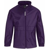B&C Regenjas - kinderen - paars - sirocco windjas - nylon