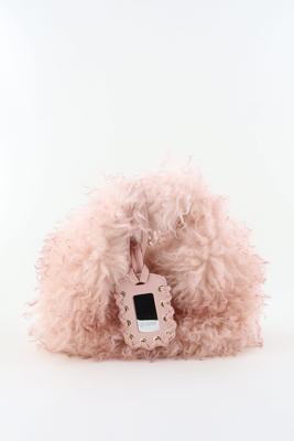 Ganni crossbody Hobo Mini Fur A7143 mary&apos;s rose