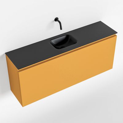 Toiletmeubel Mondiaz Olan | 120 cm | Meubelkleur Ocher | Lex wastafel Urban Midden | Zonder kraangat