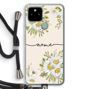 Daisies: Pixel 5 Transparant Hoesje met koord