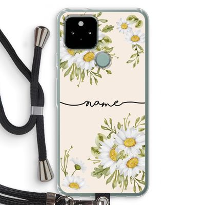 Daisies: Pixel 5 Transparant Hoesje met koord