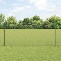 VidaXL Hek met paal grijs 1,4 x 25 m staal en pvc