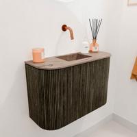 Toiletmeubel Mondiaz Joya Dlux | 63.2 cm | Meubelkleur Shadow | Faye wastafel Arena Wasbak Midden | Zonder kraangat(en)