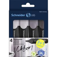 Schneider Schreibgeräte Textmarker Job grau sortiert Karton-Etui 4 Stück Aktion 3+1 115174 Grijs 5 mm 4 stuk(s)
