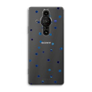 Blauwe stippen: Sony Xperia Pro-I Transparant Hoesje