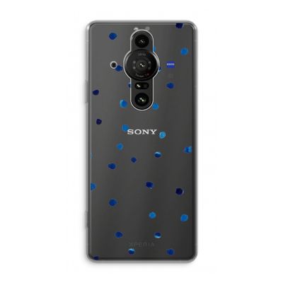 Blauwe stippen: Sony Xperia Pro-I Transparant Hoesje