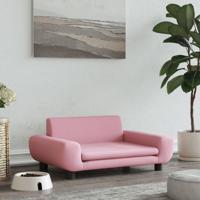 Hondenmand 70x45x33 cm fluweel roze - thumbnail