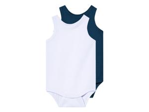 lupilu 2 baby rompers (Wit/donkerblauw, 62/68)