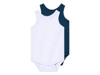 lupilu 2 baby rompers (Wit/donkerblauw, 62/68)