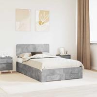 Bedframe met hoofdeinde Beton Grijs 120 x 190 cm Bewerkt hout