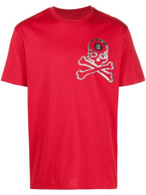 Philipp Plein t-shirt Skull&Bones en coton - Rouge