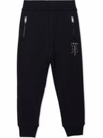 Burberry Kids pantalon de jogging en coton à ornements - Noir