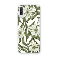 Wit bloemenpatroon: Samsung Galaxy A70 Transparant Hoesje