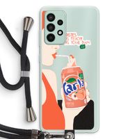 Peach please!: Samsung Galaxy A52s 5G Transparant Hoesje met koord
