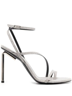 Off-White sandales Allen 110 mm en cuir à paillettes - Argent