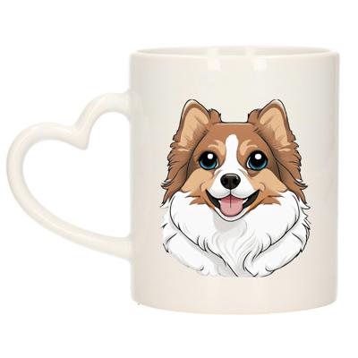 Cadeau mok voor honden liefhebbers - Pomeriaan - hartje - Cartoon - keramiek - 300 ml Cadeau mok voor honden liefhebbers - Pomeriaan - hartje - Cartoon - keramiek - 300 ml