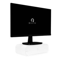 QUVIO Computer scherm standaard met 2 lades - Wit - thumbnail