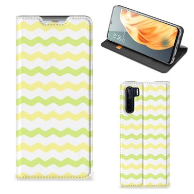 OPPO Reno3 | A91 | Hoesje met Magneet | Waves Yellow