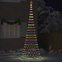 VidaXL Led kerstboom met 455 led multikleur 184.5 cm metaal
