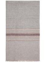 Brunello Cucinelli foulard en lin à détails rayés - Marron