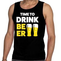 Time to drink Beer tanktop / mouwloos shirt zwart heren