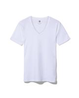 HEMA Heren T-shirt Slim Fit Diepe V-hals Wit (wit) - thumbnail