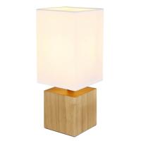 Globo Strakke tafellampValentino hout met witte kap - 21628W