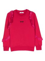 MSGM Kids sweat volanté à logo imprimé - Rose - thumbnail